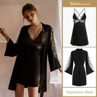 Sexy Lace Nightdress Short Robe Sets