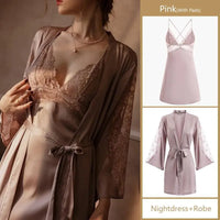 Sexy Lace Nightdress Short Robe Sets