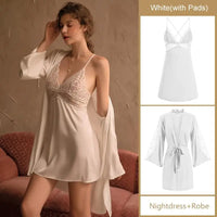 Sexy Lace Nightdress Short Robe Sets