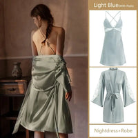 Sexy Lace Nightdress Short Robe Sets