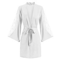 Sexy Lace Satin Kimono Short Robe