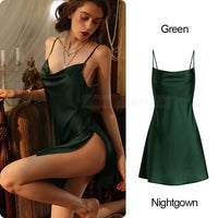 Pure color Strap Nightgown