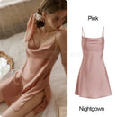 Pure color Strap Nightgown