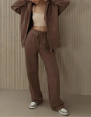 Fleece Solid Tracksuits Pants