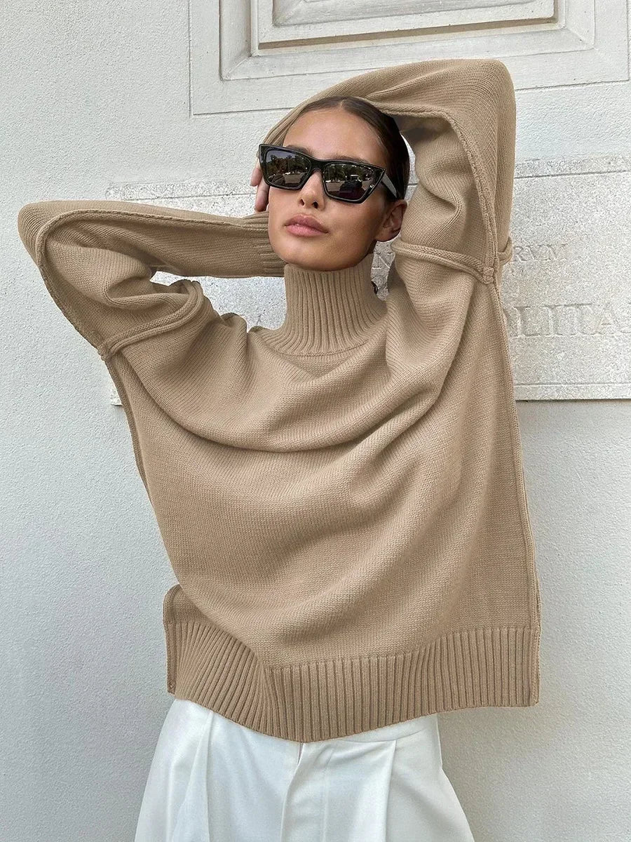 Knitted Turtleneck Casual Sweater