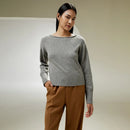 Boat Neck Wool and Cashmere Blend Sweatshirt