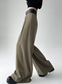 Pleated Wide Leg Straight Pants