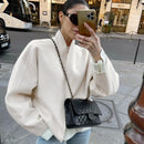 Long Sleeved V-Neck Woolen Jacket