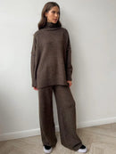 Turtleneck Sweater & Wide Leg Pants Set