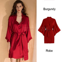 Pure color Kimono short Robe