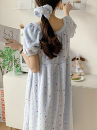 Polka Dot Sweet Round Collar Home Dressing