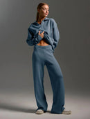 Polo Neck Sweater & Wide Leg Pants Set