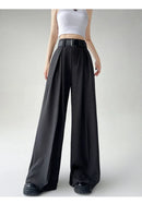 Pleated Wide Leg Straight Pants