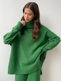 Turtleneck Sweater & Wide Leg Pants Set