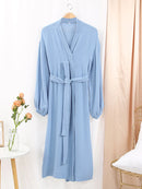 Solid Color Puff Sleeves Cotton Sleepwear