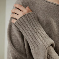 Boat Neck Wool and Cashmere Blend Sweatshirt