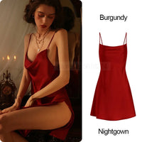 Pure color Strap Nightgown