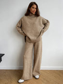 Turtleneck Sweater & Wide Leg Pants Set