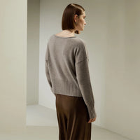 Boat Neck Wool and Cashmere Blend Sweatshirt